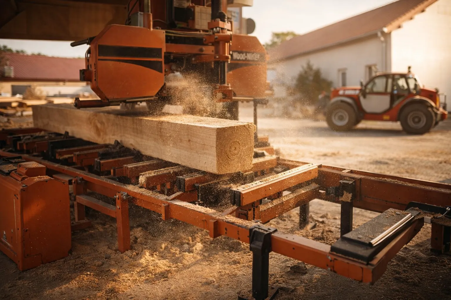 Maszyna tartaczna Mipodrex podczas pracy
